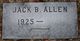 Gravestone of Jack B. Allen, b. 1925