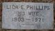 Gravestone of Lila Evelyn (Phillips) Allen, 1903-1971