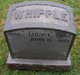 Gravestone of Lucy Elmira (Richard) Whipple and son John H. Whipple